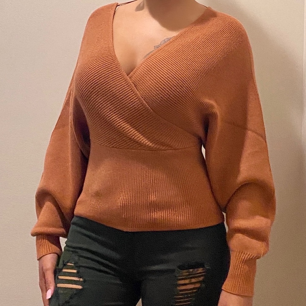 Terracotta Surplice Sweater - Small